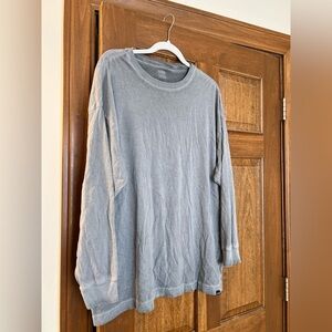 PINK Oversized Gray Long Sleeve Top